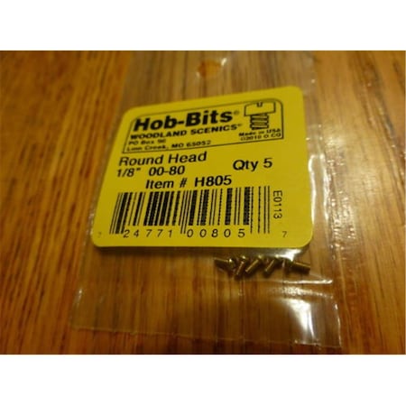 Woodland Scenics 0.37 in. 0-80 Roundhead Screws Brass - 5 per Pack, 5PK WOO807